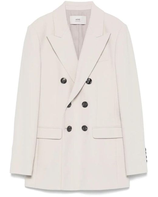 AMI Natural Tailored Double-Breasted Blazer
