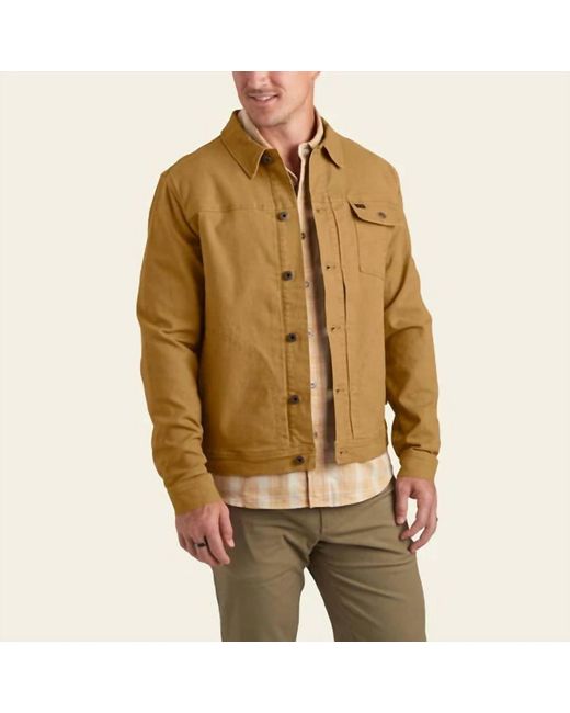 Howler Brothers Natural Lined Depot Jacket In Aged Khaki for men