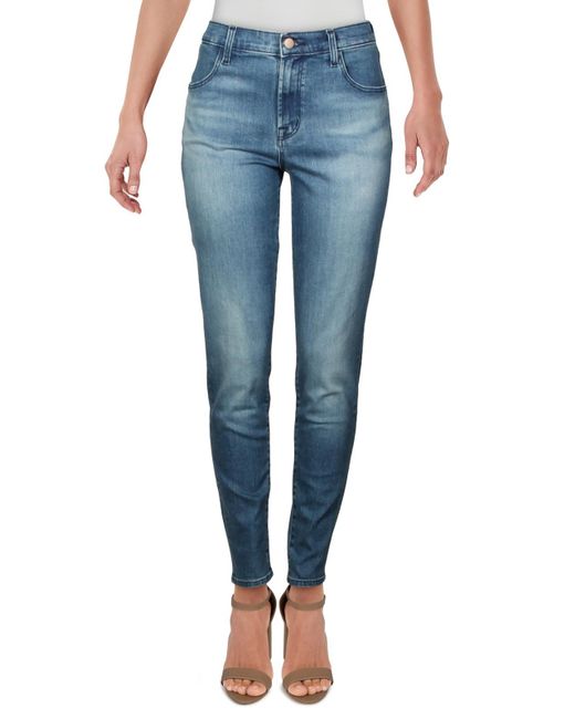J Brand Blue Maria Denim Medium Wash Skinny Jeans