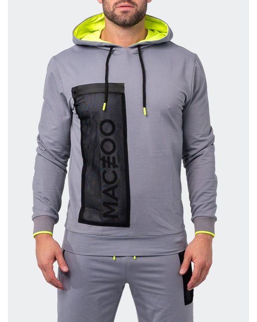 Maceoo Blue Signature Luxe Cotton Hoodie for men