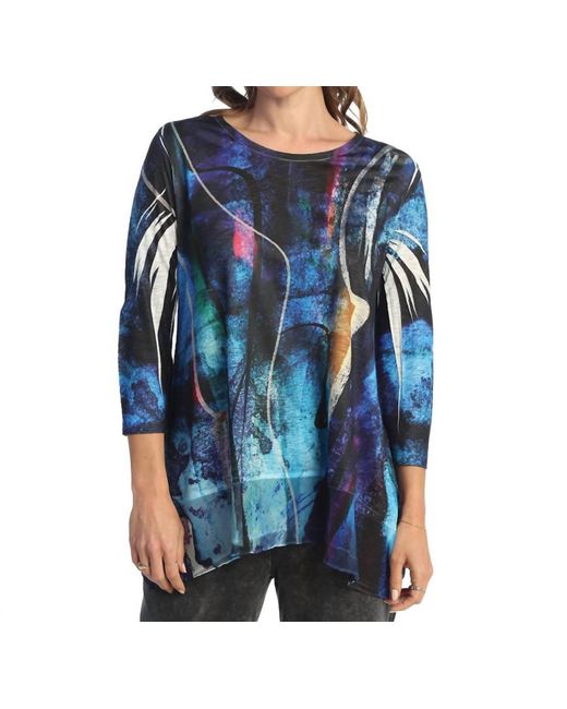 Jess & Jane Blue Eclipse Chiffon Hem Top