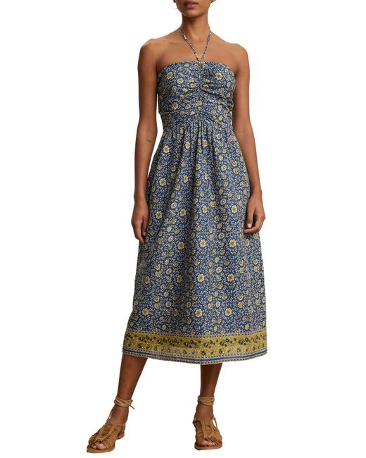 Velvet By Graham & Spencer Blue Odette Halter Midi Dress