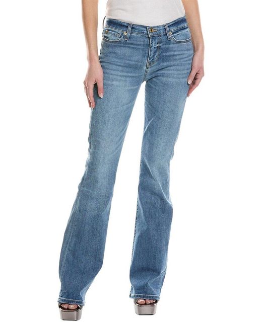 7 For All Mankind Blue Tribeca Light High-rise Ali Classic Flare Jean