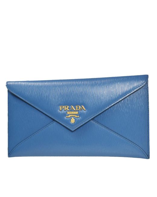 Prada Blue Saffiano Leather Wallet (pre-owned)
