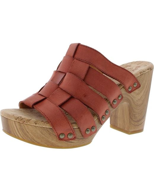 Kork-Ease Brown Devan Laceless Leather Mule Sandals