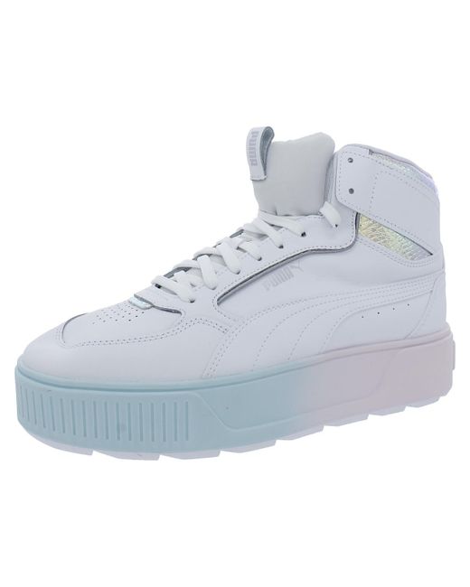 PUMA Blue Karmen Leather Lifestyle High-top Sneakers