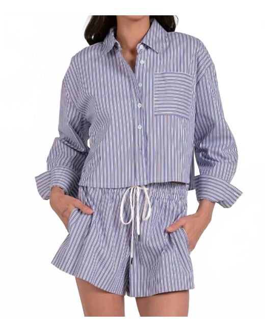 Elan Blue Charlotte Button Down Shirt