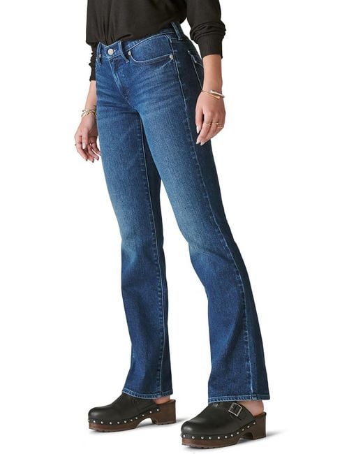 Lucky Brand Blue Mid-rise Dark Wash Bootcut Jeans