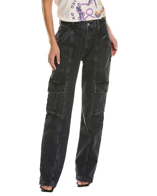 FRAME Ashtray Highrise Utility Straight Jean in Black Lyst