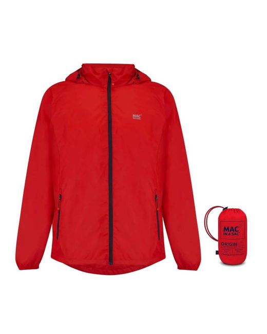 Mac In A Sac Red Origin Packable & Waterproof Jacket