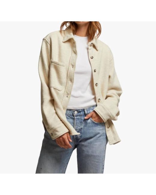 PERFECTWHITETEE Natural Cypress Fleece Button Down Jacket