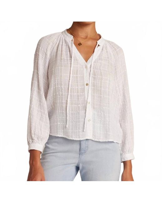 Bella Dahl White Full Sleeve Raglan Button Down Shirt