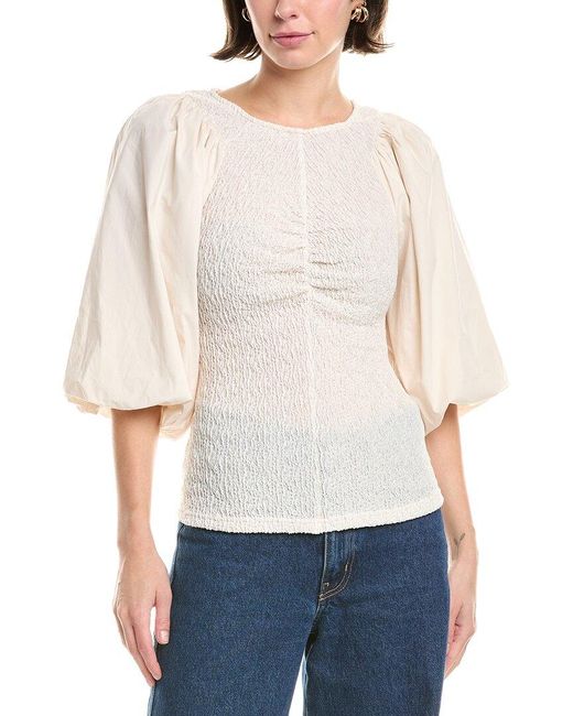 Rebecca Taylor White Textured Blouse
