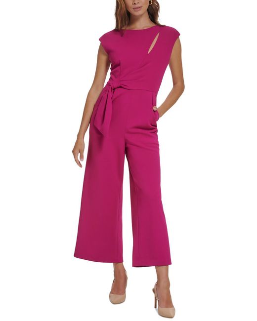 Calvin Klein Pink Crepe Cap Sleeves Jumpsuit