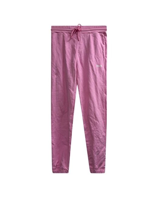 MSGM Purple Logo-Print Track Pants