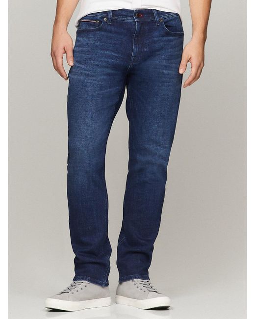 Tommy Hilfiger Blue Straight Fit Dark Wash Jean for men