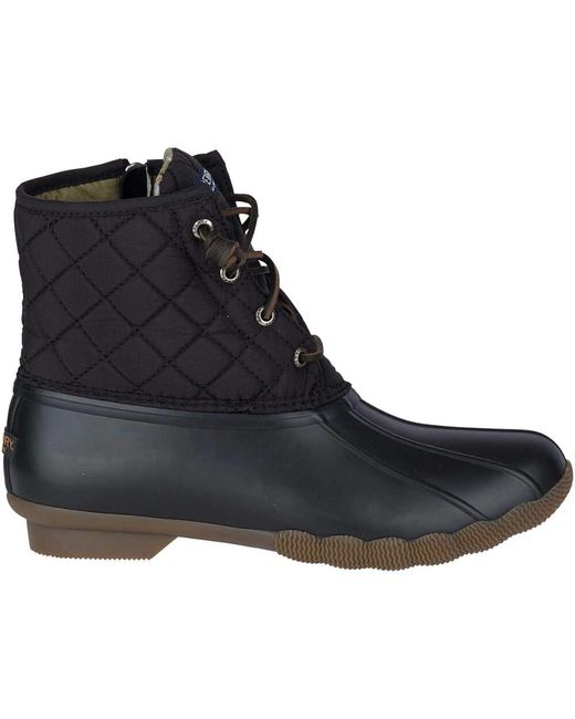 Sperry Top-Sider Black Saltwater Quilted Duck Boot Sts94063
