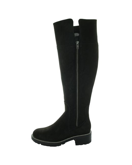 MIA Black Pike Open Stitch Manmade Over-The-Knee Boots