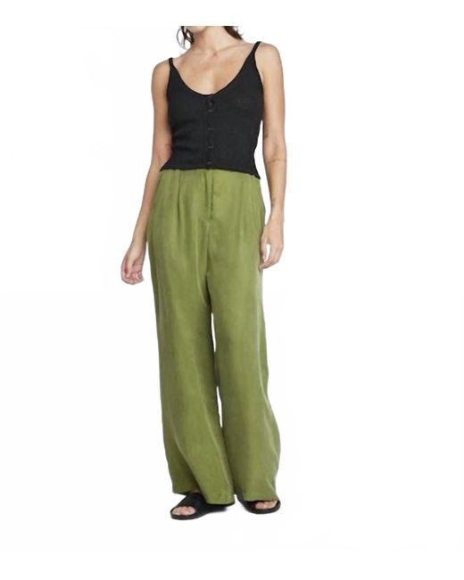 Self Contrast Green Button Tank Sweater