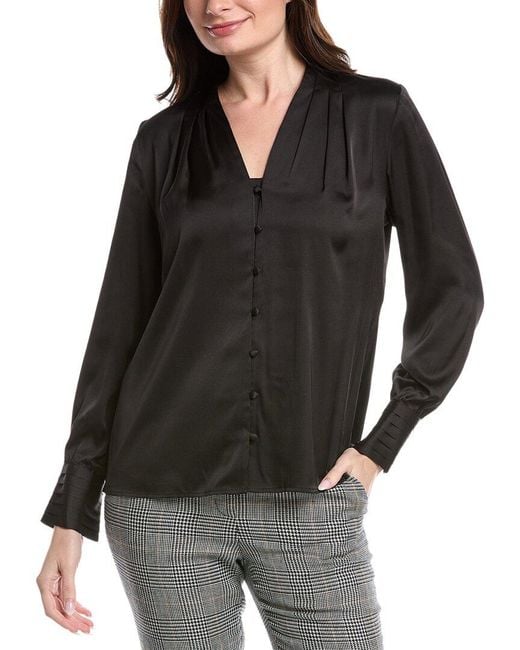 Anne Klein Black Button Blouse