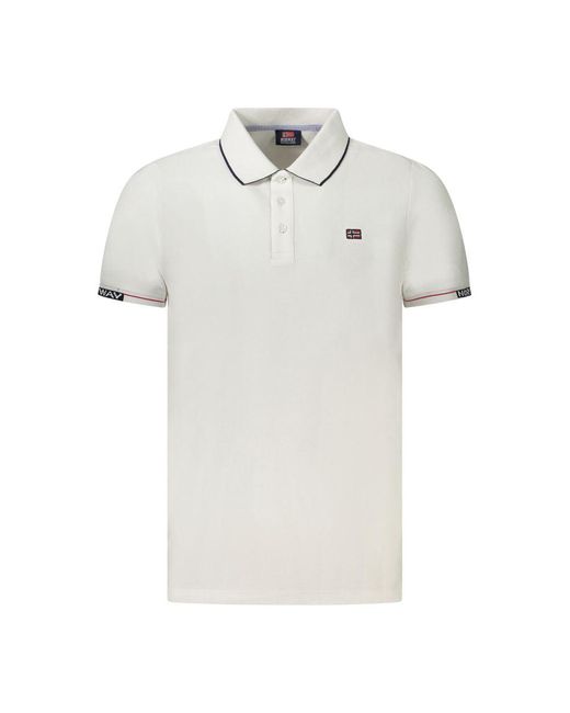 Norway 1963 White Cotton Polo Shirt for men