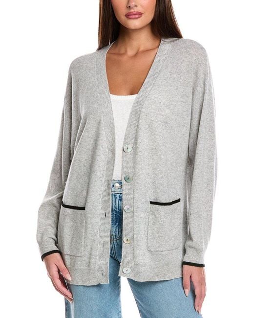 Brodie Cashmere Women's Gray Bear Cashmere Cardigan