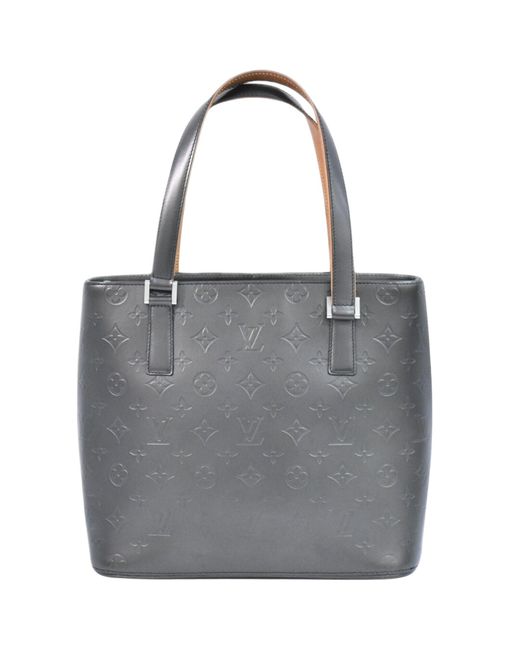 Louis Vuitton Gray Stockton Leather Tote Bag (pre-owned)