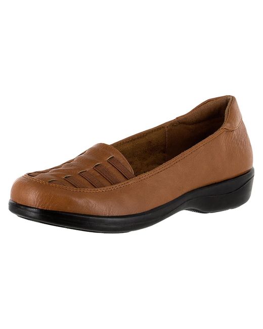 Easy Street Brown Genesis Leather Slip On Casual Shoes