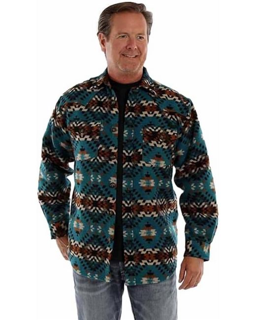 Scully Multicolor Aztec Button Wool Blend Jacket for men