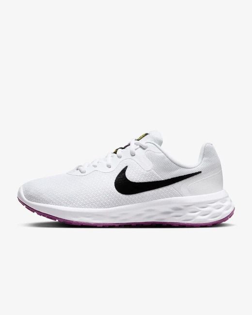 Nike White Revolution 6 Dc3729-106 Black Athletic Road Running Shoes Yup40