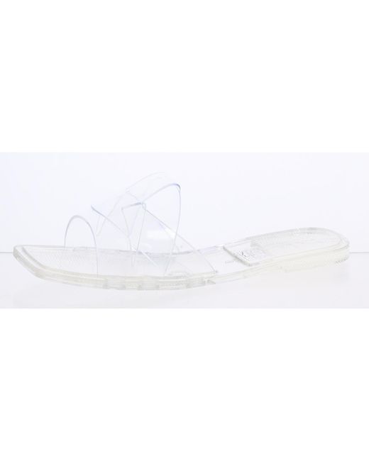Jeffrey Campbell White Reda Slip On Square Toe Jelly Sandals