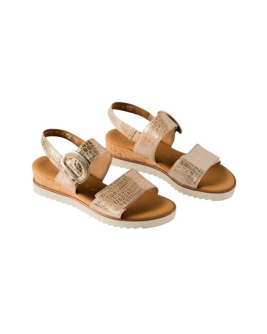 Gabor Metallic Wedge Slingback Sandal