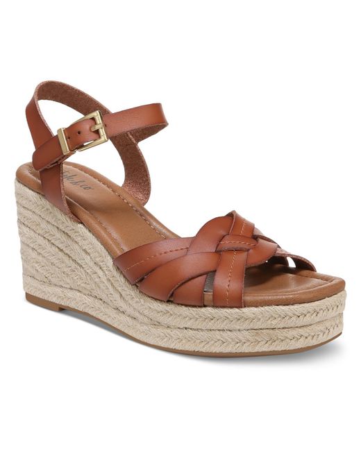 Style & Co. Brown Carresp Ankle Strap Wedge Espadrilles
