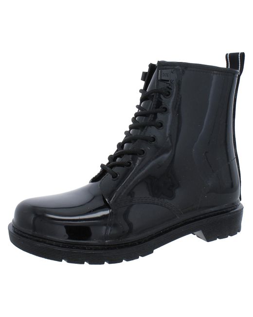 MICHAEL Michael Kors Black Tavie Rubber Lace-up Rain Boots