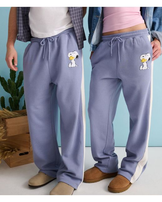 Aéropostale Blue Peanuts Aéropostale Western Snoopy Hug Straight Leg Sweatpants