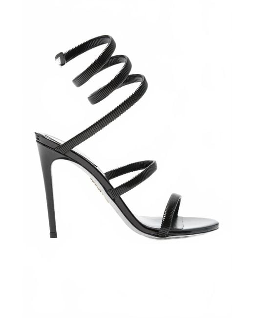 Rene Caovilla Black Juniper Metal Sandal