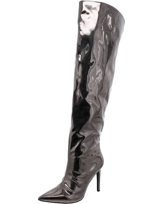 INC Gray Slip On Pointed Toe Knee-high Boots