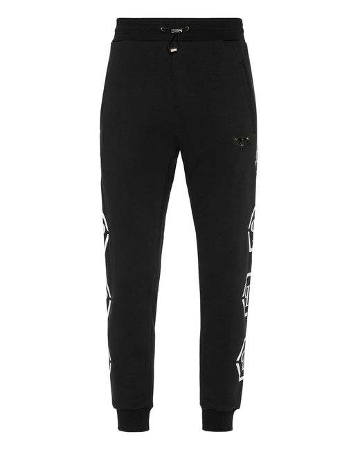 Philipp Plein Black Jogging Pants Hexagon for men