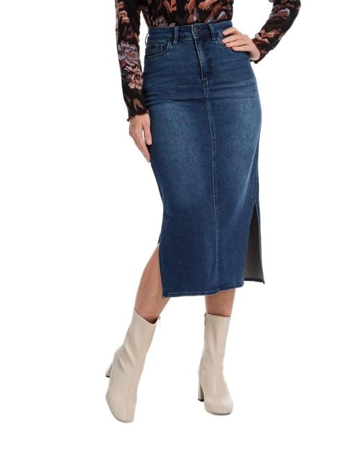 Fdj Blue Column Midi Skirt