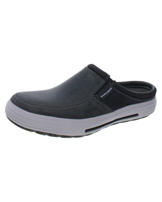 Skechers Porter Vamen Leather Slip On Clogs in Black for Men Lyst