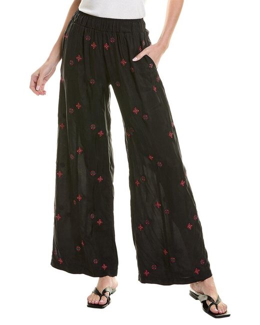 Johnny Was Black Maxine Seamed Wide Leg Pant