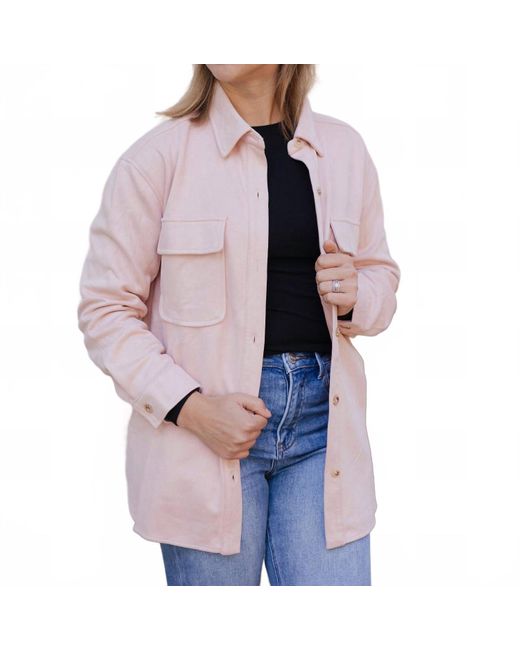 Allie Rose Pink Chelsea Button Front Shacket