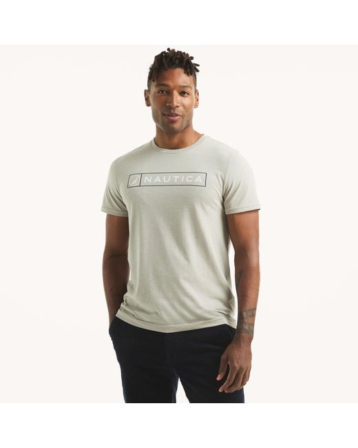 Nautica Gray Logo Graphic T-Shirt for men