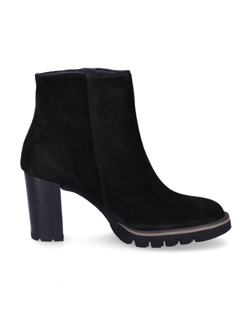 Paul Green Black Sloane Lug Block Heeled Boot