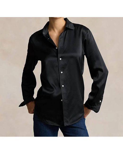 Ralph Lauren Black Polo Classic Fit Silk Shirt