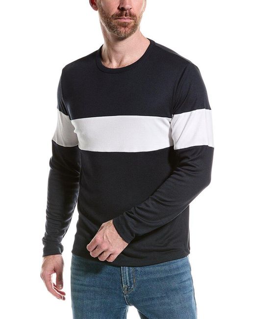 Theory Blue Contrast Rugby Stripe Shirt for men