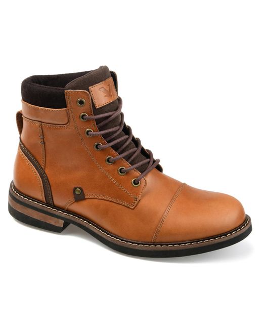 Territory Brown Yukon Leather Lace-up Ankle Boots for men