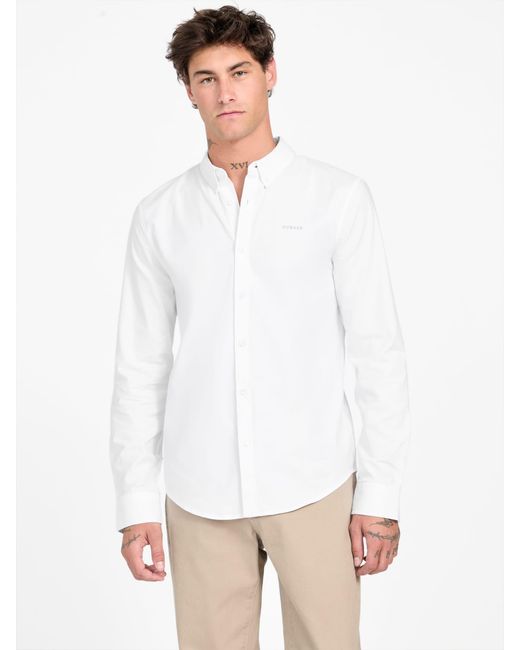 Guess White Harry Woven Shirt for men