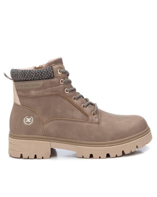 Xti Brown Combat Ankle Booties By