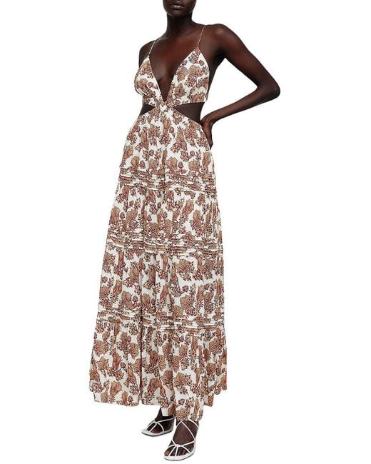 Significant Other White Tilly Printed Long Maxi Dress